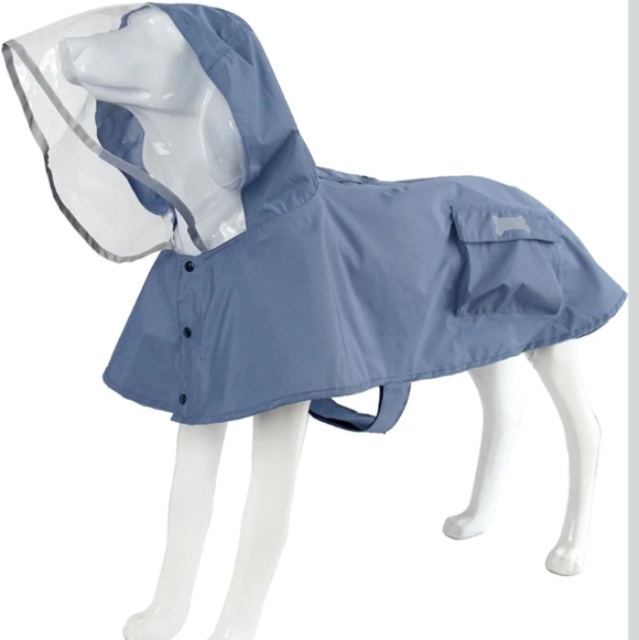 Other - Puppy Dog Hooded Blue Gray Raincoat Xl Sized